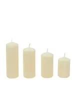 Decoris Ivory Ribbed Pillar Candle set