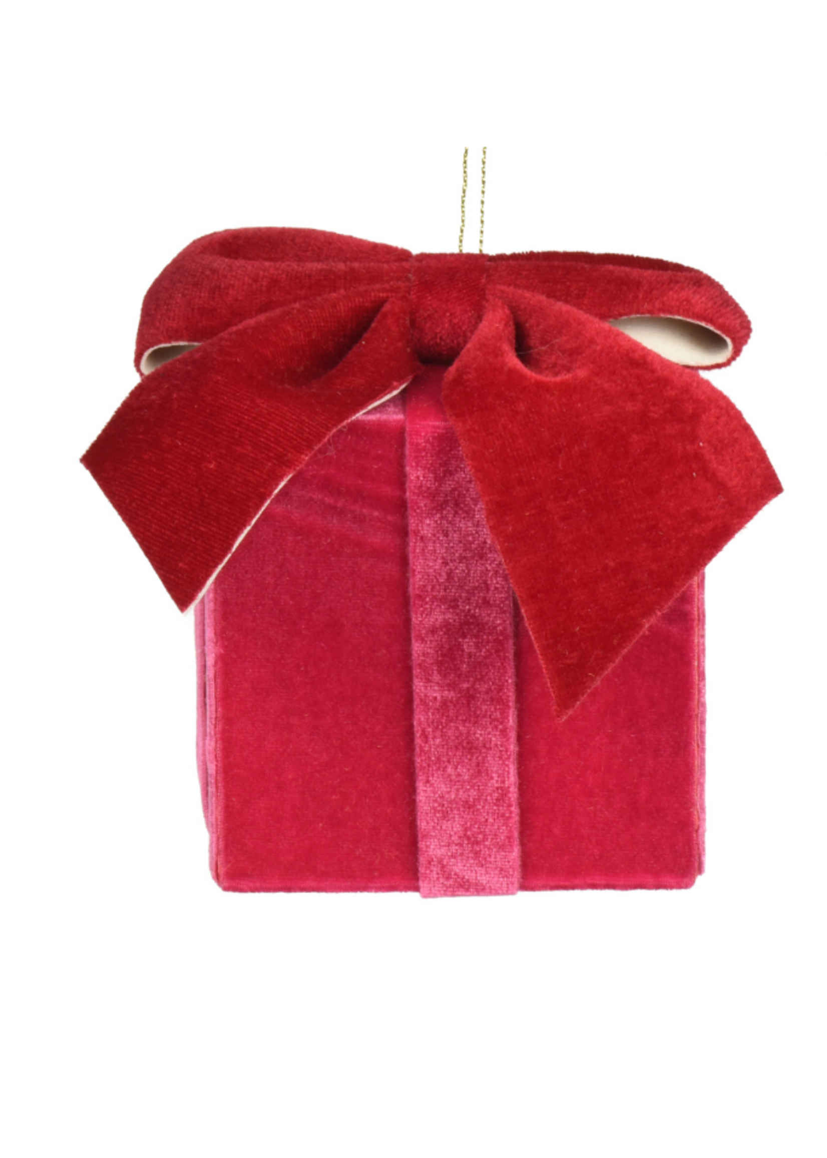 Decoris Pink Velvet Style Hanging Box 6cm