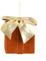 Decoris Orange Velvet Style Hanging Gift Box 6cm