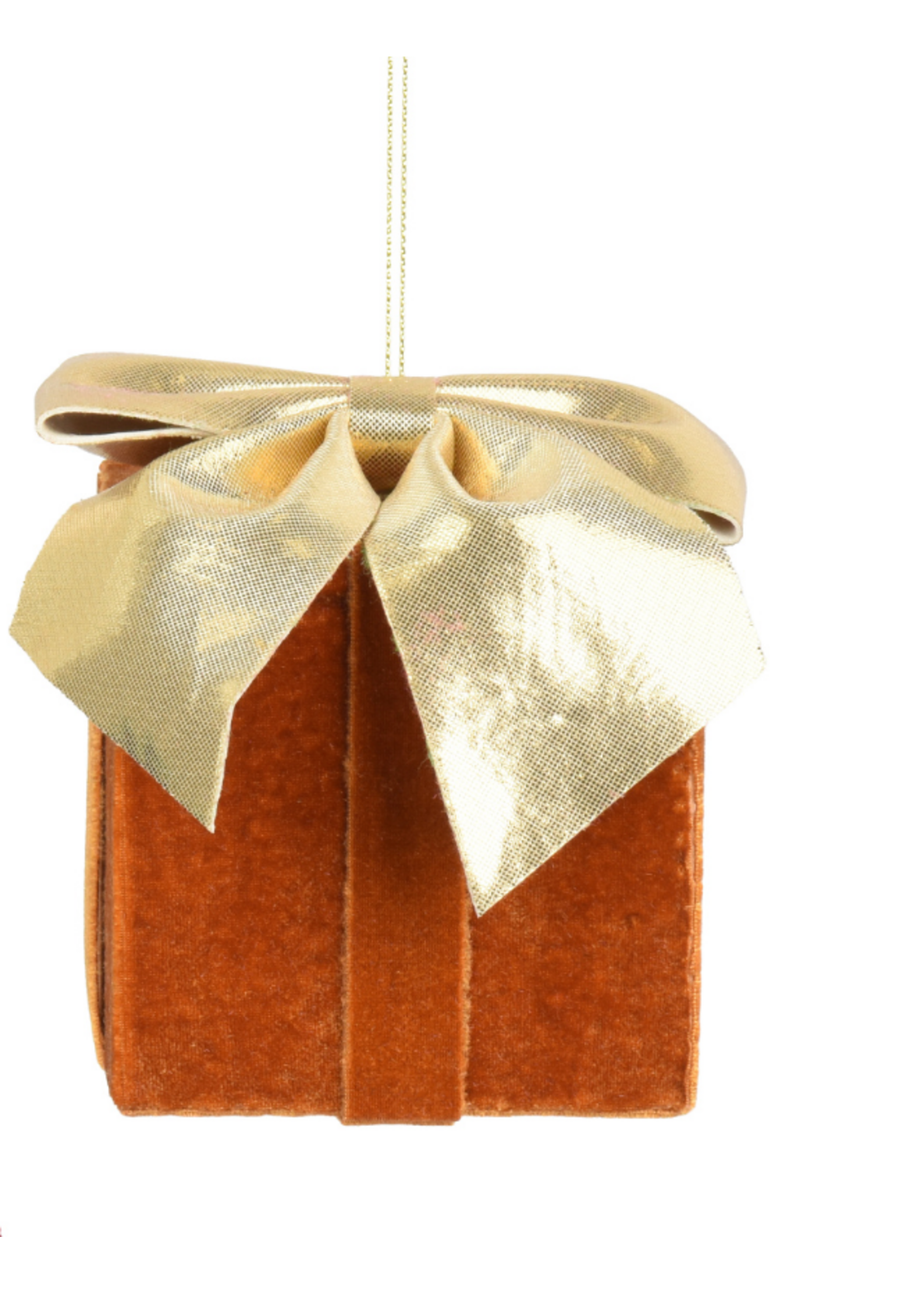 Decoris Orange Velvet Style Hanging Box 6cm