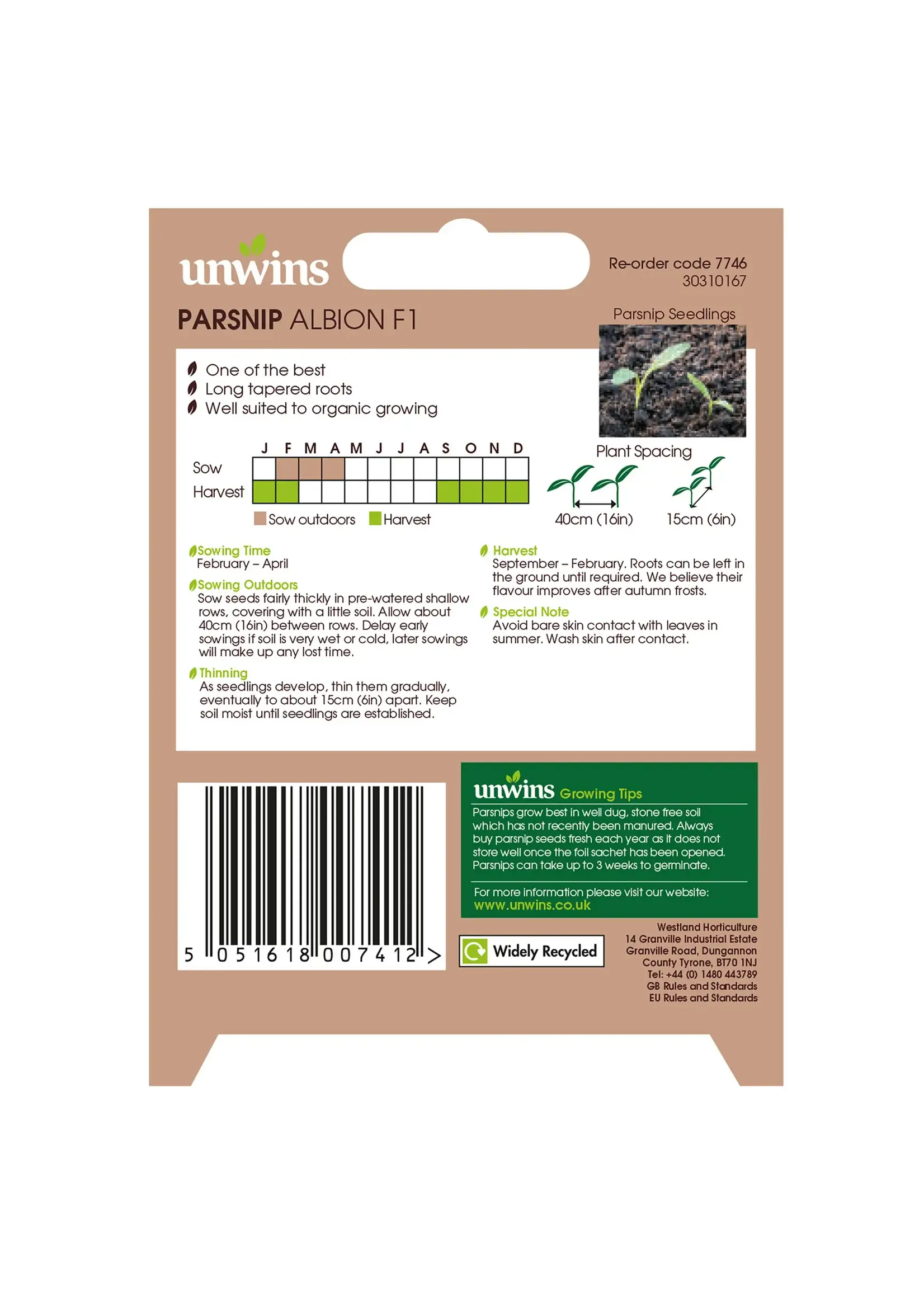 Unwins Parsnip - Albion