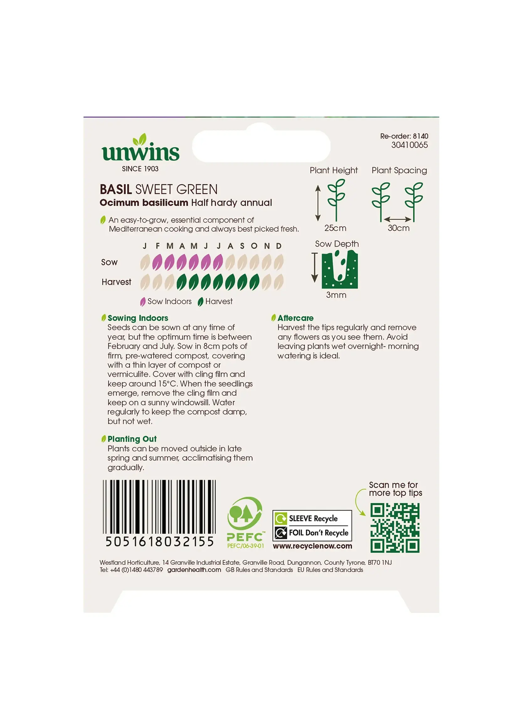 Unwins Basil - Sweet Green