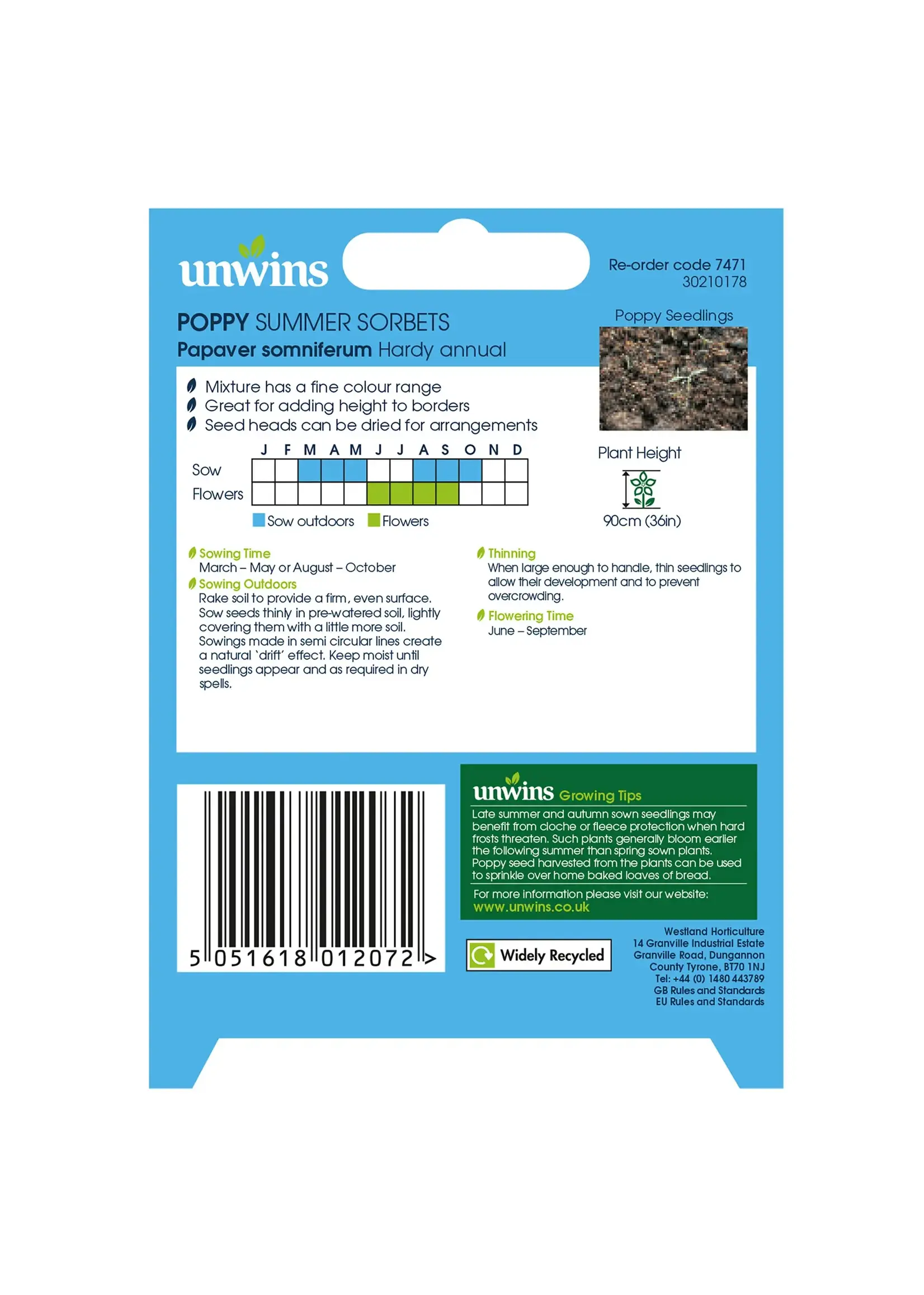 Unwins Poppy - Summer Sorbets