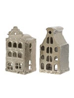 Decoris Aluminium Nickel House Tealight Holder 12.5cm