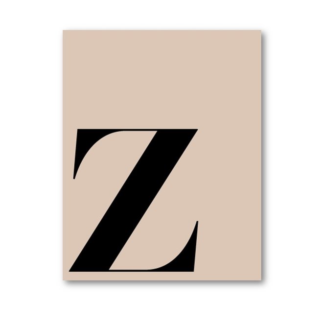 Letterposter letter Z | beige zwart