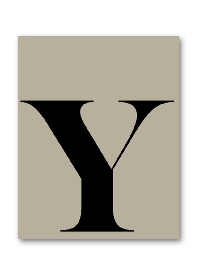 Letterposter letter Y | zand zwart