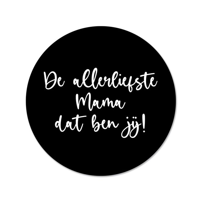 Muurcirkel mama zwart