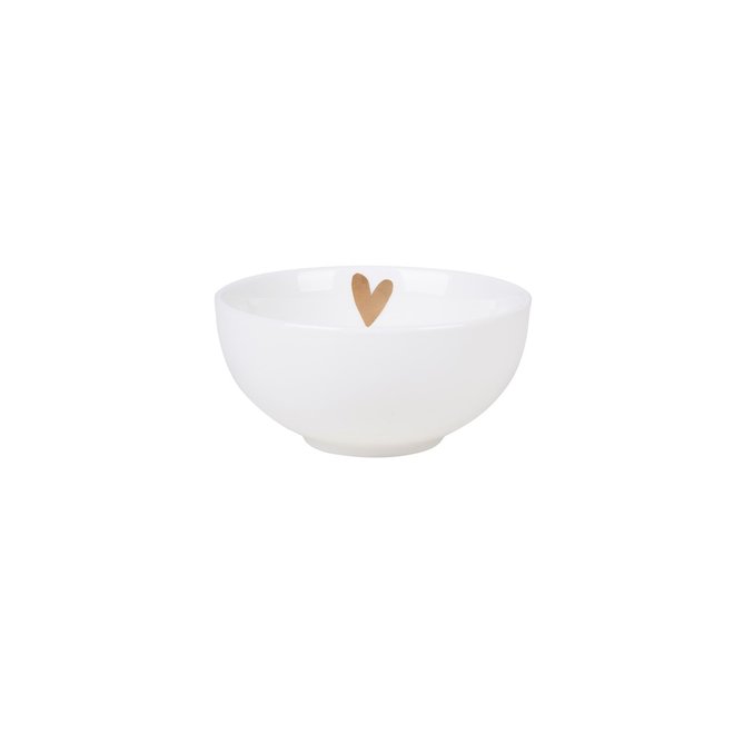 Bowl golden heart white