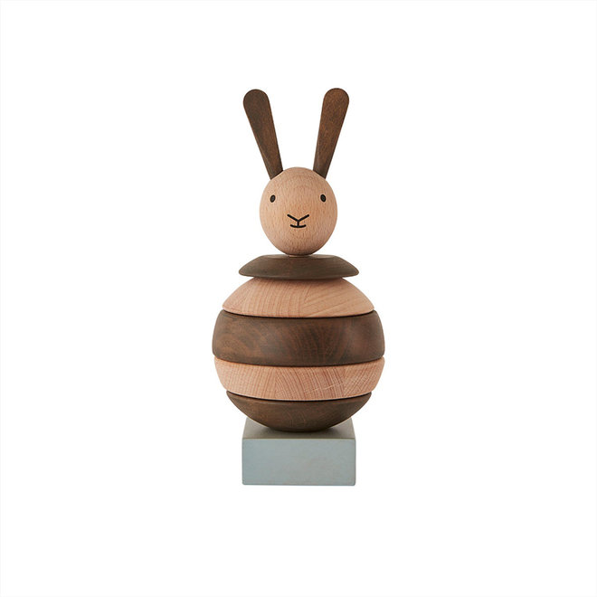 Wooden Stacking Rabbit - Nature / Dark