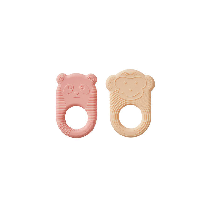 Nelson & Ling Ling Baby Teether - Pack of 2 - Vanilla / Coral