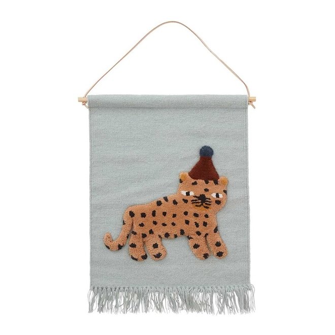 Wall Rug - Leopard - dusty blue