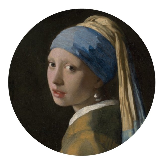 Muurcirkel Meisje met de parel - Johannes Vermeer