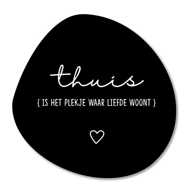 Wall circle organic Thuis black