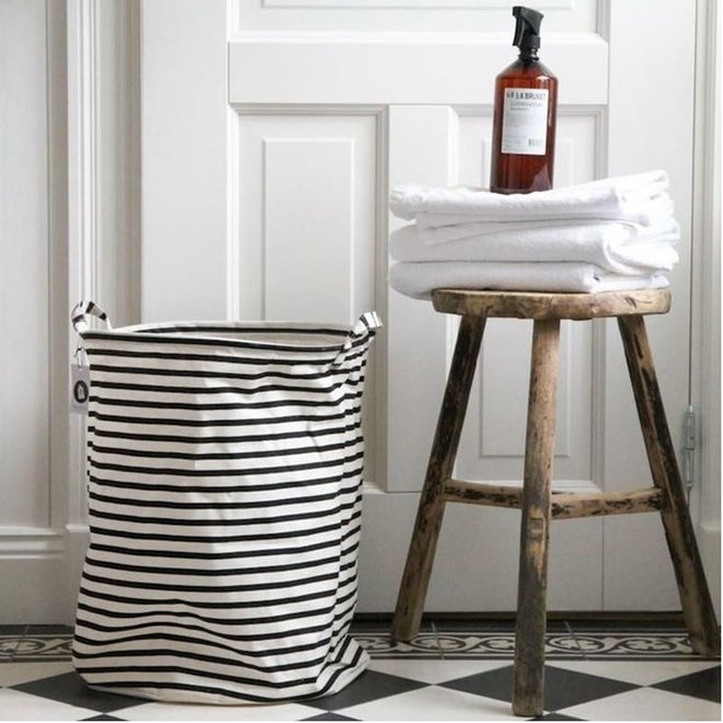 Laundry Bag Stripes Black