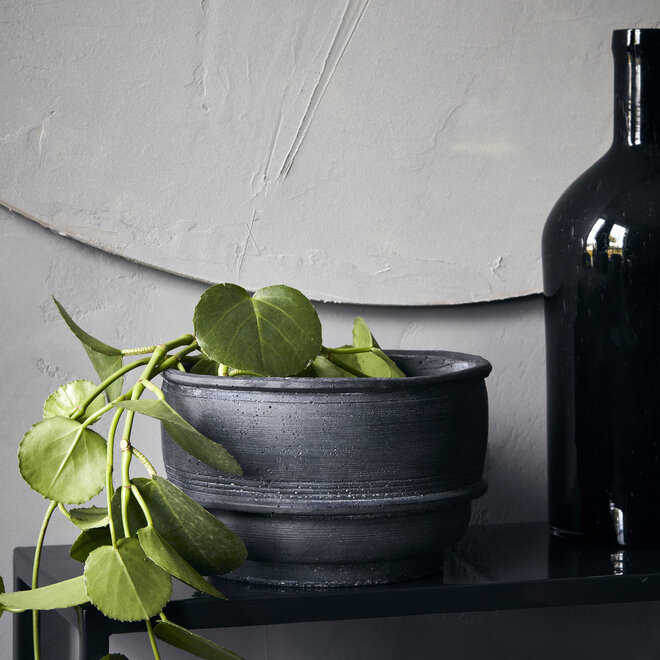 Planter, Ground, Concrete, Black