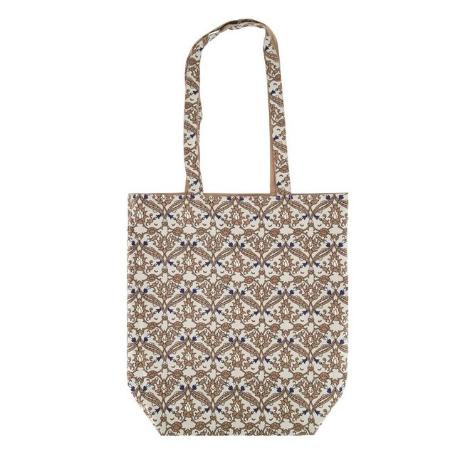 Cotton Shopper with print light brown