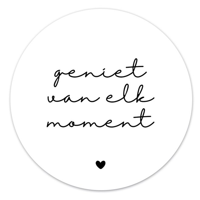 Wall Circle Geniet van elk moment white