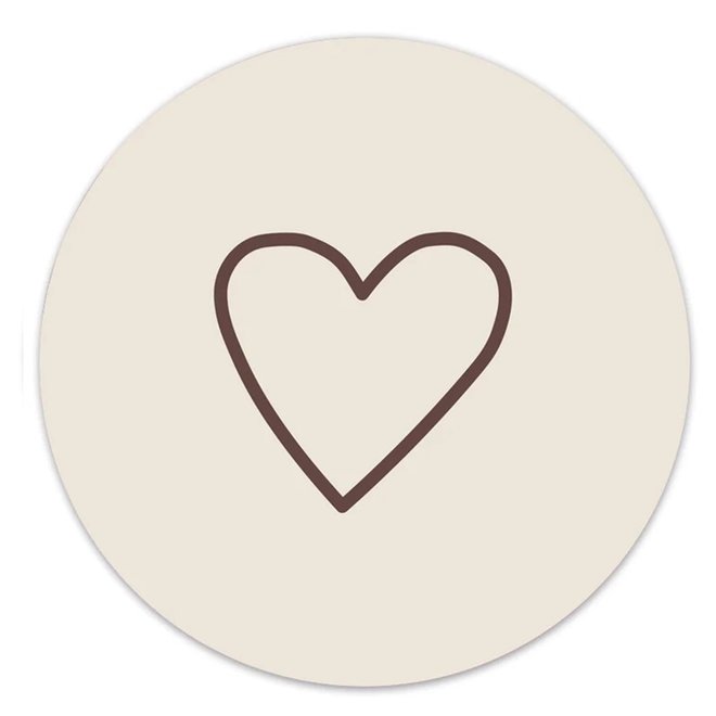 Wall Circle Heart beige