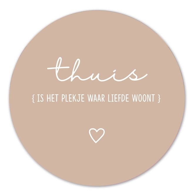 Muurcirkel Thuis beige