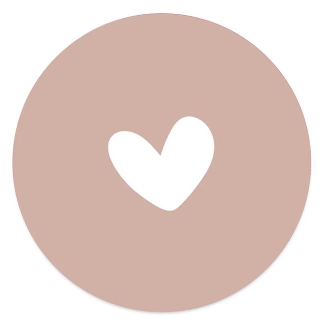 Wall Circle heart soft pink