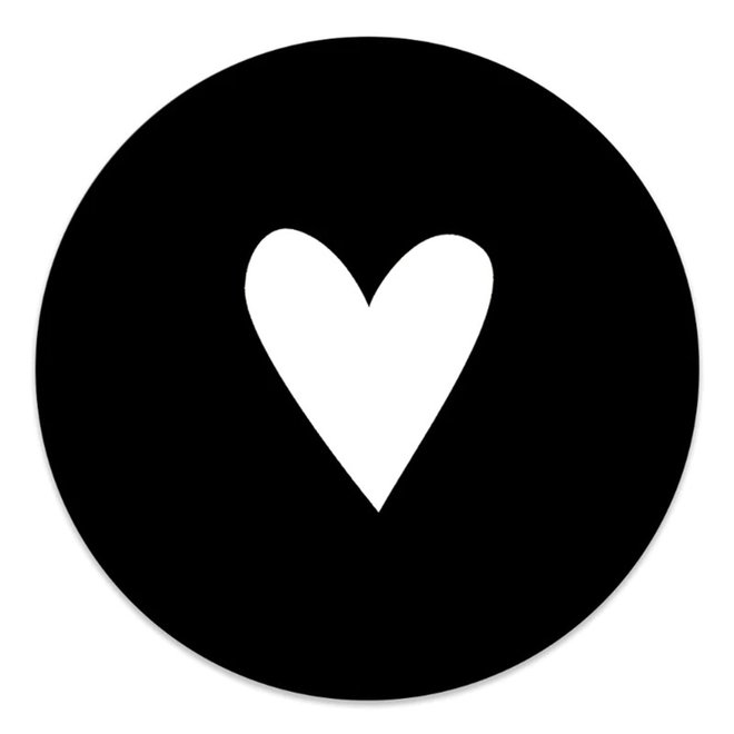 Wall Circle Heart black