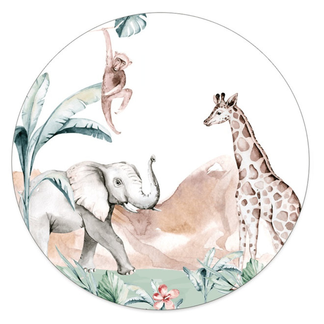 Wall Circle Jungle Animals