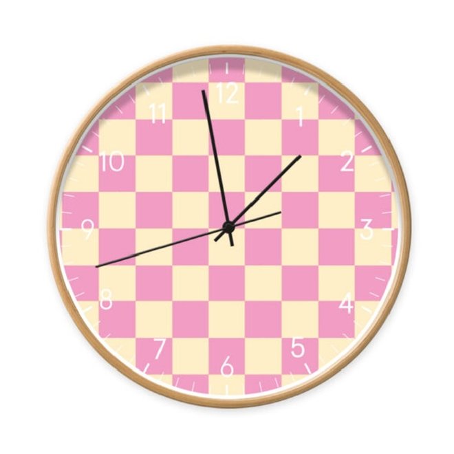 Clock  Blocks Pink Light Yellow