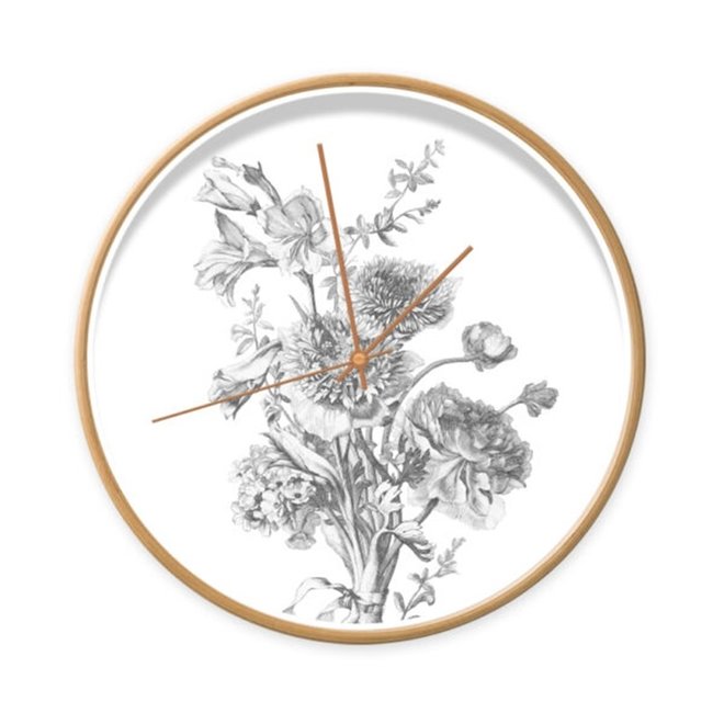 Clock Flowers in Black & White