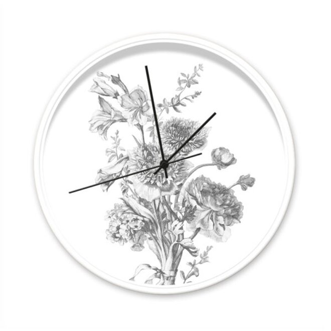 Clock Flowers in Black & White