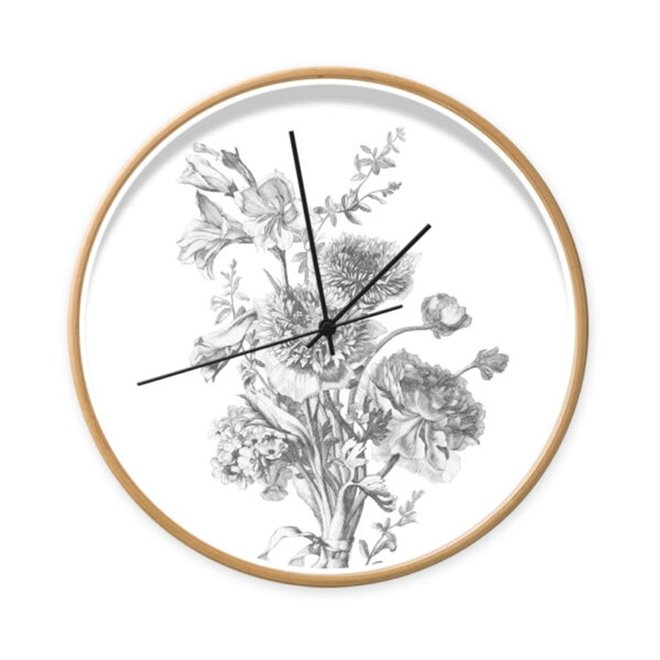 Clock Flowers in Black & White