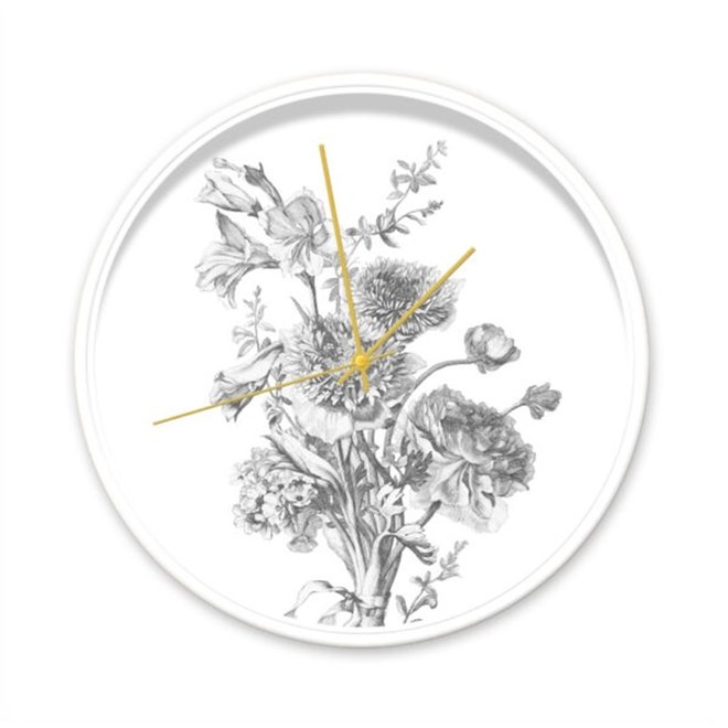 Clock Flowers in Black & White