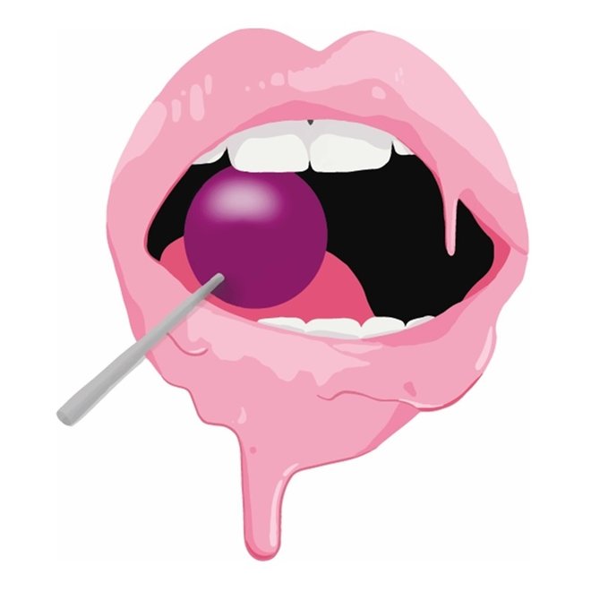 Wall Circle Lollipop Lips