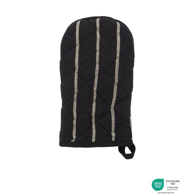 Kitchen Glove, Chef, Black w. white stripes