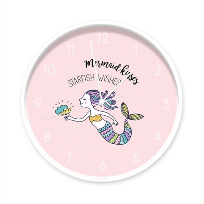 Clock Mermaid pink