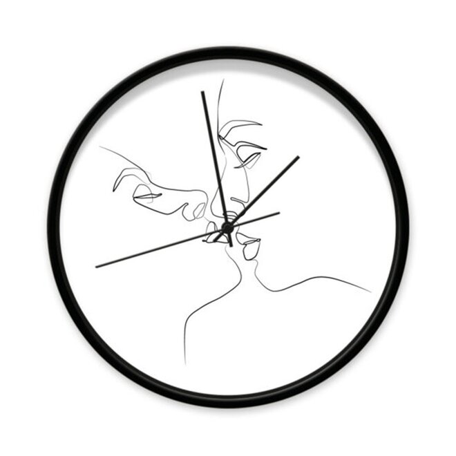 Clock One Line Kiss