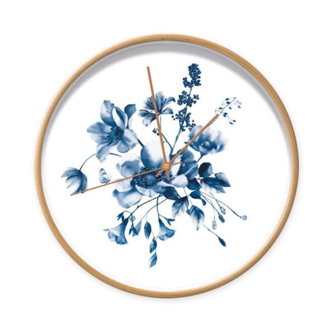 Klok Delfts blauwe bloemen 2