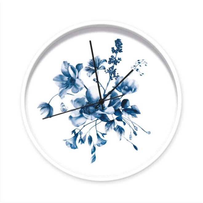 Klok Delfts blauwe bloemen 2