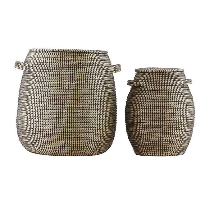 Baskets, Effect, Black/Natural, Set of 2 sizes