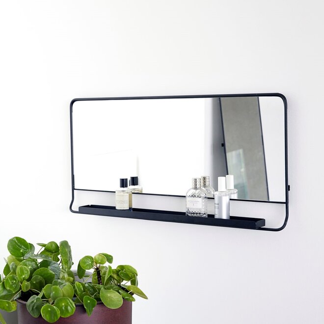 Mirror w. shelf, Chic, Black