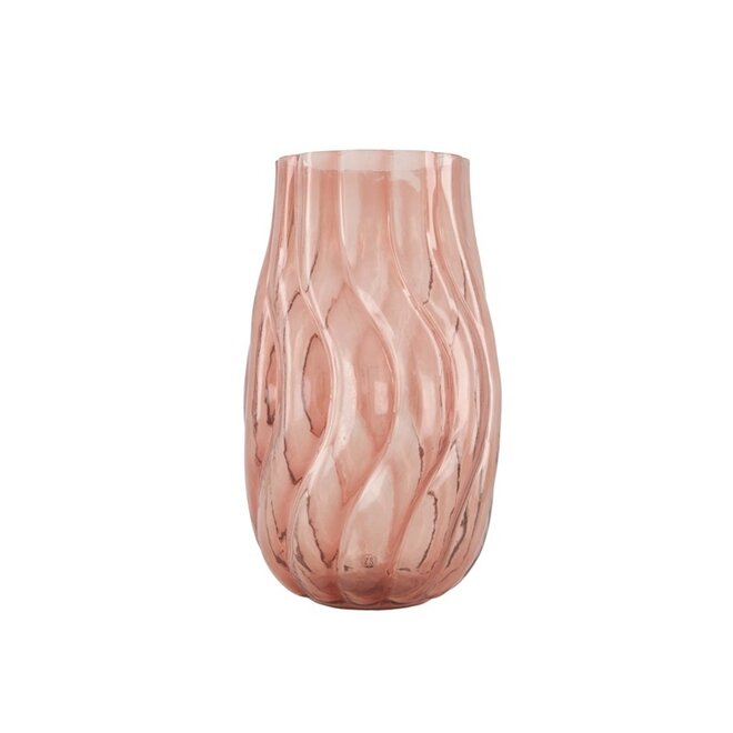 Glass Vase twisted old pink