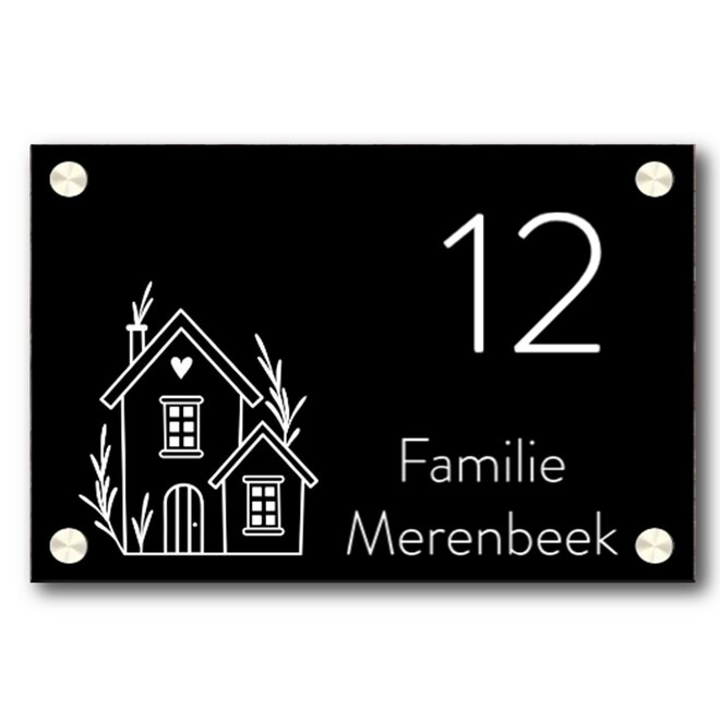 Naambord rechthoek Huisje