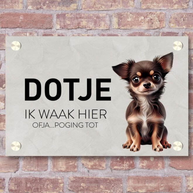 Naambord rechthoek Hond