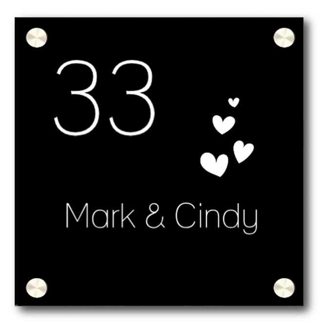 Nameplate square Little Hearts