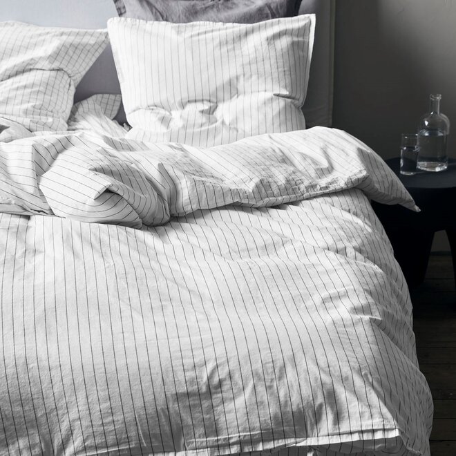 Single Bed linen, Dagny, Snow w. coal