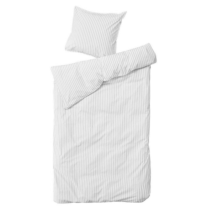 Single Bed linen, Dagny, Snow w. coal