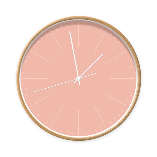 Clock Peach Pink with Stripes