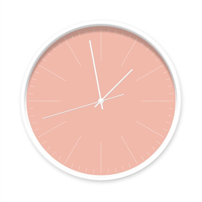 Clock Peach Pink with Stripes