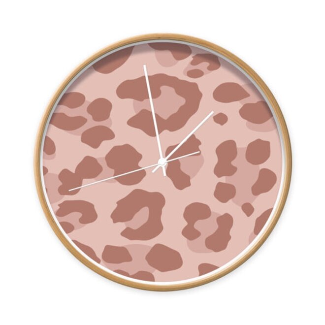 Clock Leopard pink