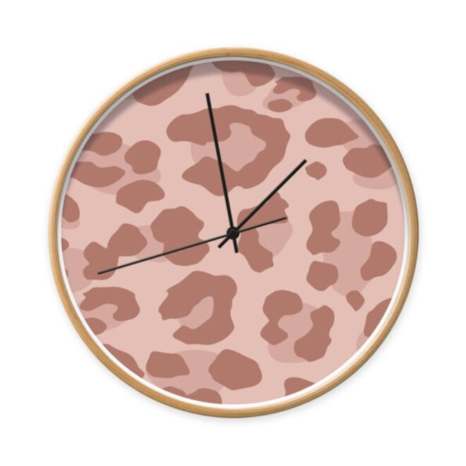 Clock Leopard pink