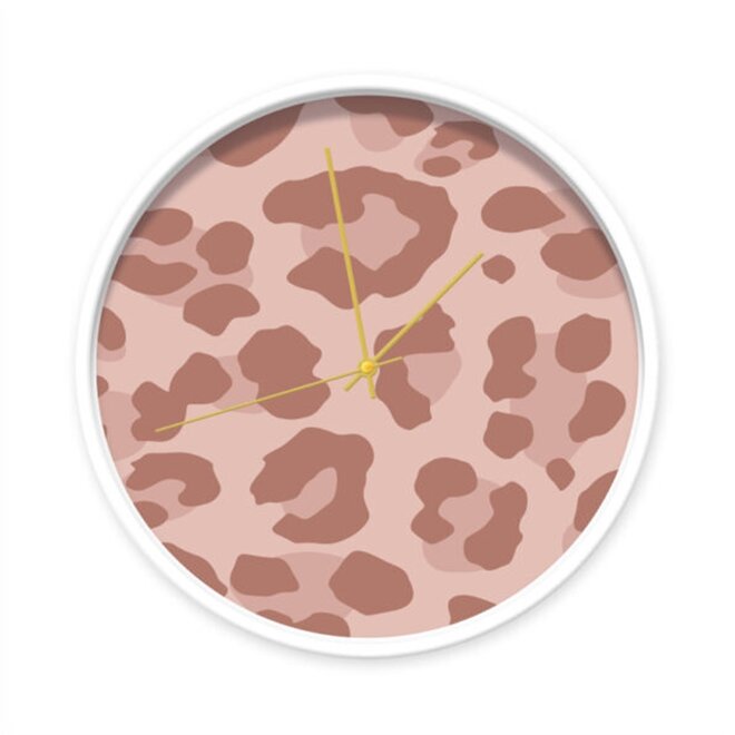 Clock Leopard pink